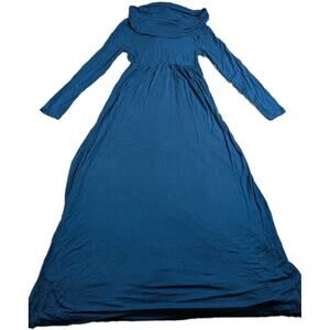 MOTHER BEE MATERNITY Maxi Dress Tunnel Neck Stretch Burgundy Size Medium